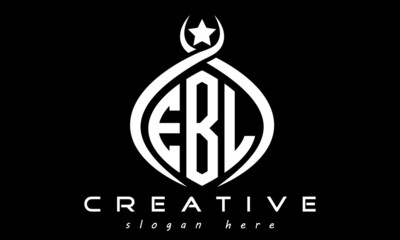 EBL three letters monogram curved oval initial logo design, geometric minimalist modern business shape creative logo, vector template