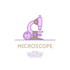 The microscope icon. Graphic image on a light background. Devices for science classes.