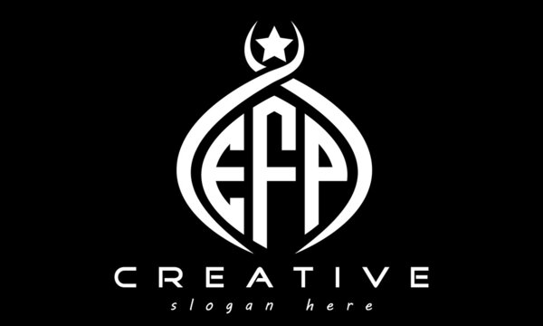 EFP three letters monogram curved oval initial logo design, geometric minimalist modern business shape creative logo, vector template