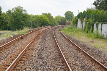 Fototapeta na wymiar railway industrial landscape with rails train