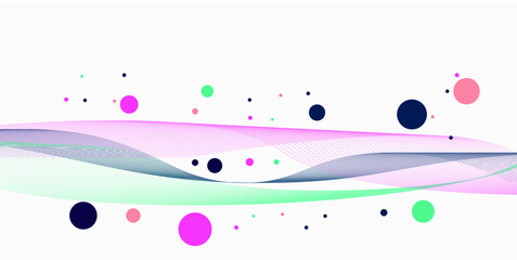 Abstract background with dynamic linear waves. Vector illustration in flat minimalist style