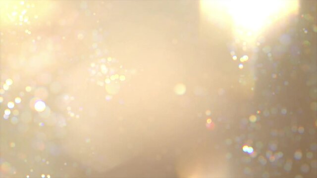 Beautiful Blurry Floating Bokeh Particles with Flare and light leak on Black Background. Looped 3d Animation of Dynamic Wind Bokeh Particles In The Air. 