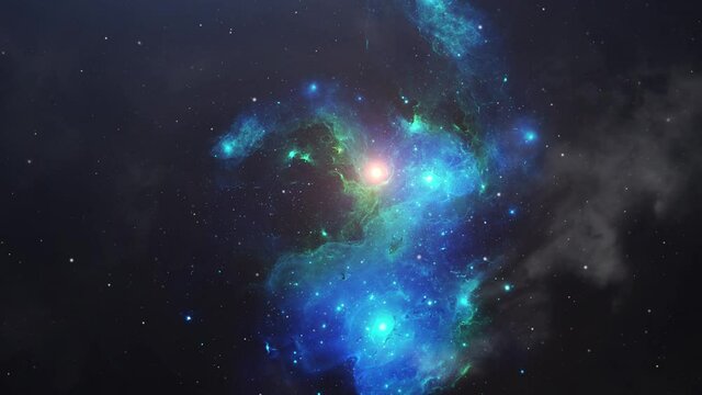 nebula clouds floating in space 4K