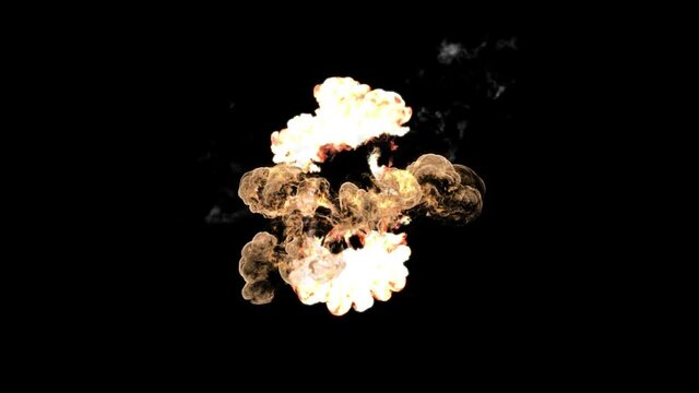 elongated explosion loop on black background