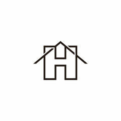 letter h arrow roof simple geometric logo vector