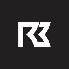 letter rb simple curves line geometric logo vector