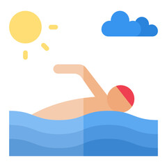 Swimming flat icon