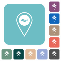 GPS location service rounded square flat icons