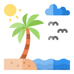 Beach flat icon