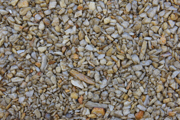 background from small stones, irregular natural stones