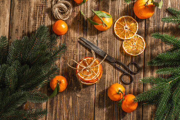 Dry oranges slices snack. Dried citrus fruits for Christmas Decorations