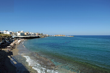 La plage d'Hersonissos en Crète