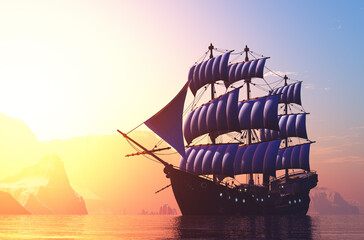 Sailboat in the sea.