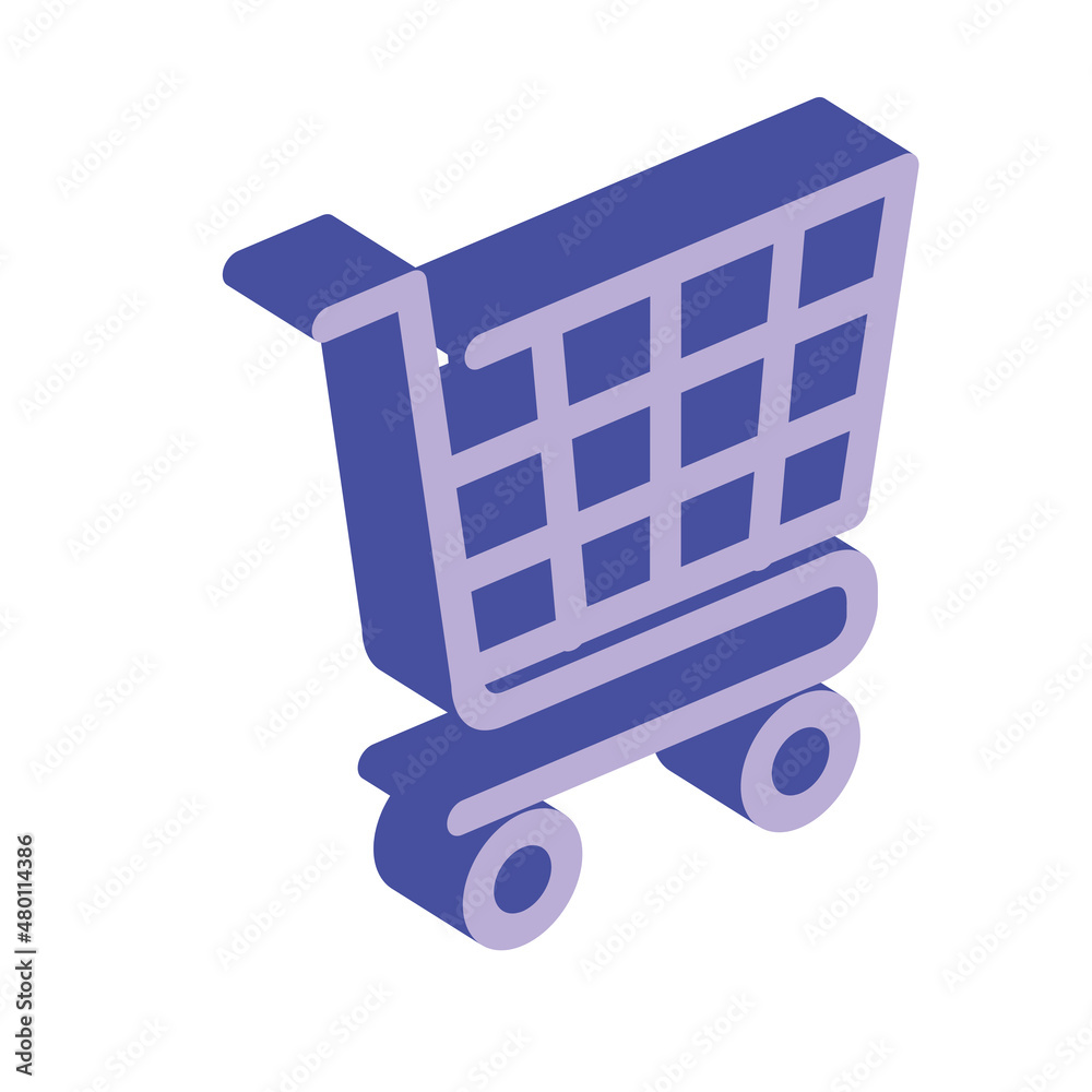 Sticker shopping cart isometric