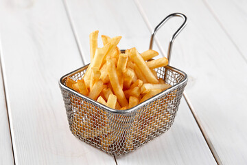 fried french fries in the basket