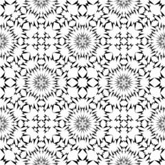 Geometric seamless pattern, ornament, abstract black and white background, vector decorative texture.