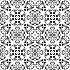 Geometric seamless pattern, ornament, abstract black and white background, vector decorative texture.