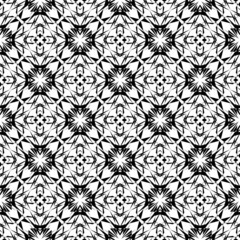 Geometric seamless pattern, ornament, abstract black and white background, vector decorative texture.