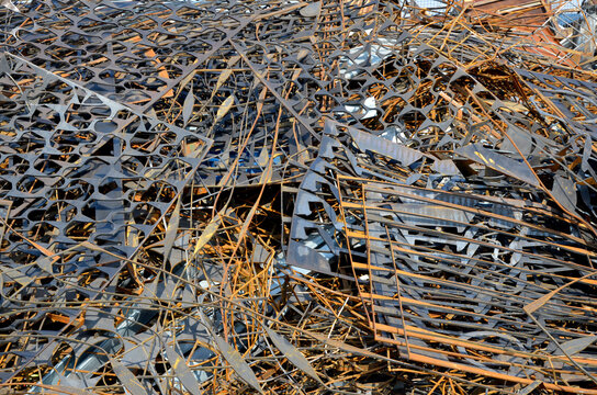 scrap pile in junk yard