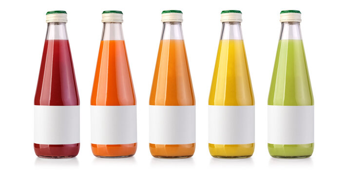 juice bottles isolated on white background