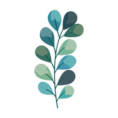 watercolor leafs in branch