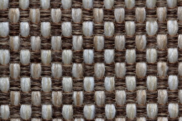 interlacing threads in jacquard fabric close-up