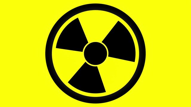 Nuclear symbol flashing icon loop