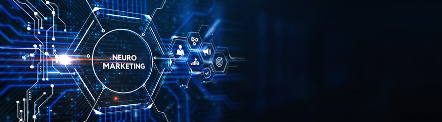 Neuromarketing. Sales and advertising marketing strategy concept. Business, Technology, Internet and network concept. 3d illustration