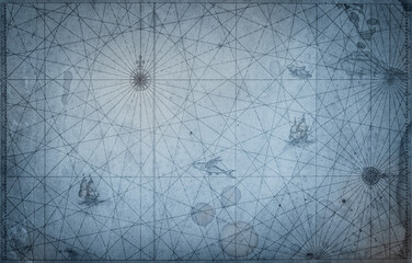 Ancient vintage map background. Retro style. Science, education, travel, vintage background. History and geography team.