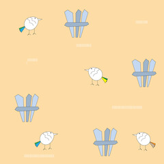 chicken seamless pattern.Vector illustration.