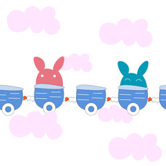 Cut animal seamless pattern.Vector illustration.