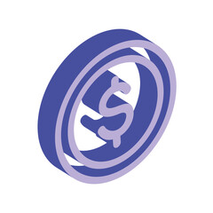 Fototapeta premium dollar symbol isometric