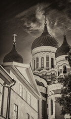 View of the Alexander Nevsky Cathedral, an orthodox cathedral in the Tallinn Old Town, Estonia.