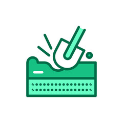 Dig ground line icon. Isolated vector element.