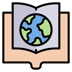 Ecology Book filled line color icon