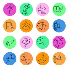 Question icon set . Question symbol pack vector elements for infographic web. with trend color
