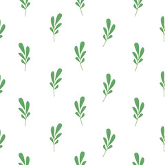 Seamless floral pattern. Repeating texture of dark shabby sprigs on white background. Perfect for printing