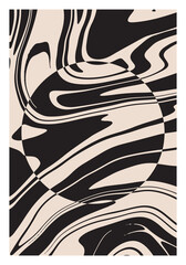 Trendy retro 1970s style abstract wall art poster