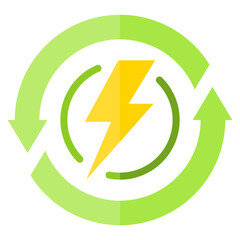 Sustainable Power flat icon