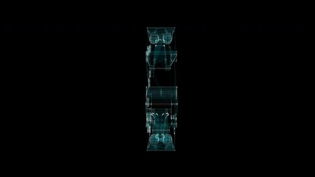 Differential circuit breaker Hologram. Industrial and Technology Concept