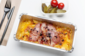Modern food delivery service, catering business, ad of restaurant menu