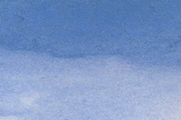 Abstract blue watercolor hand drawn background. Abstract image sky, sea and ice.