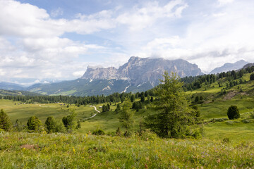 Mountain landscape in the Dolomite Alps in summer