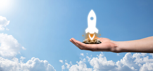 Male hand holding letter icon,email icons .Contact us by newsletter email and protect your personal...