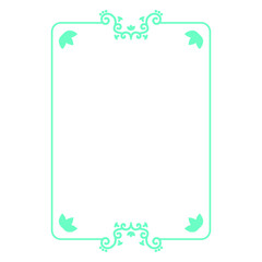 Rectangular frame decorated with patterns, rounded corners.