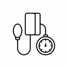 blood pressure gauge line icon vector