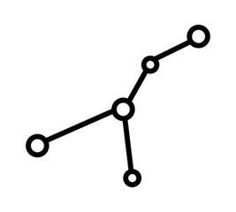 Constellation flat icon. Galaxy pictogram for web. Line stroke. Isolated on white background. Space vector eps10