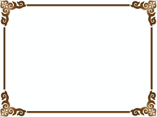 Gold photo frame with corner thailand line floral for picture