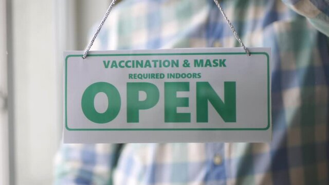 Announcement Related to Rules and Access Restrictions in Pandemic Period in Stores. Vaccine and Mask Required for Access in Shops.