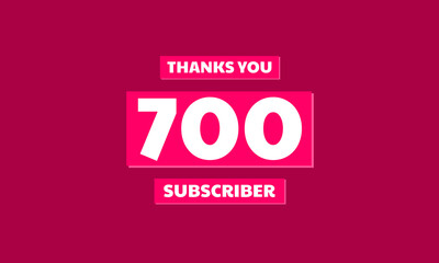 Thank you 700 followers, red violet Greeting card template for social media.